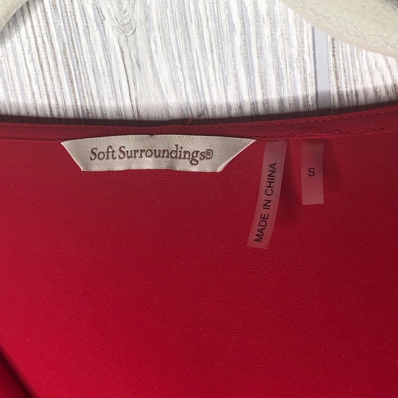 Soft Surroundings Red Lightweight Hoodie Blouse - Picture 3 of 3